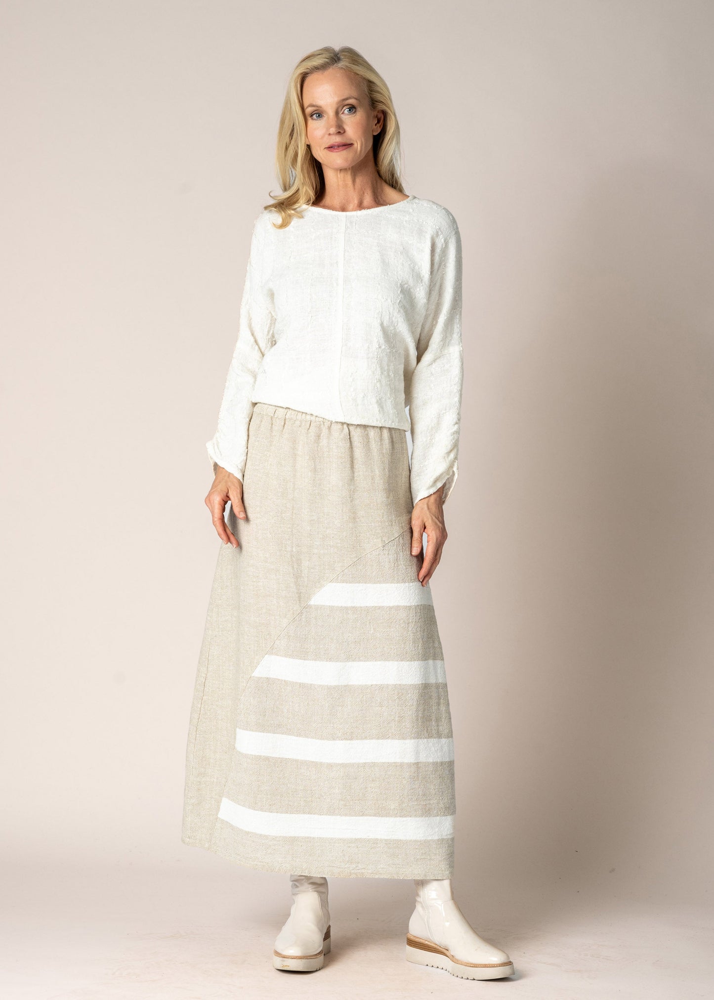 Verity Linen Skirt in Latte
