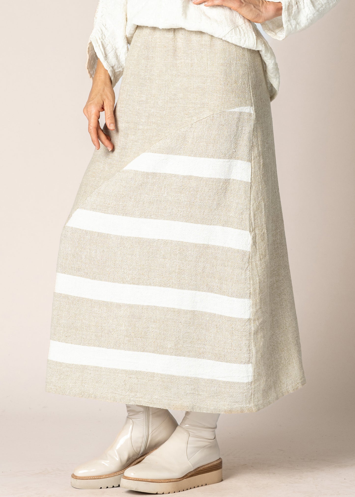 Verity Linen Skirt in Latte