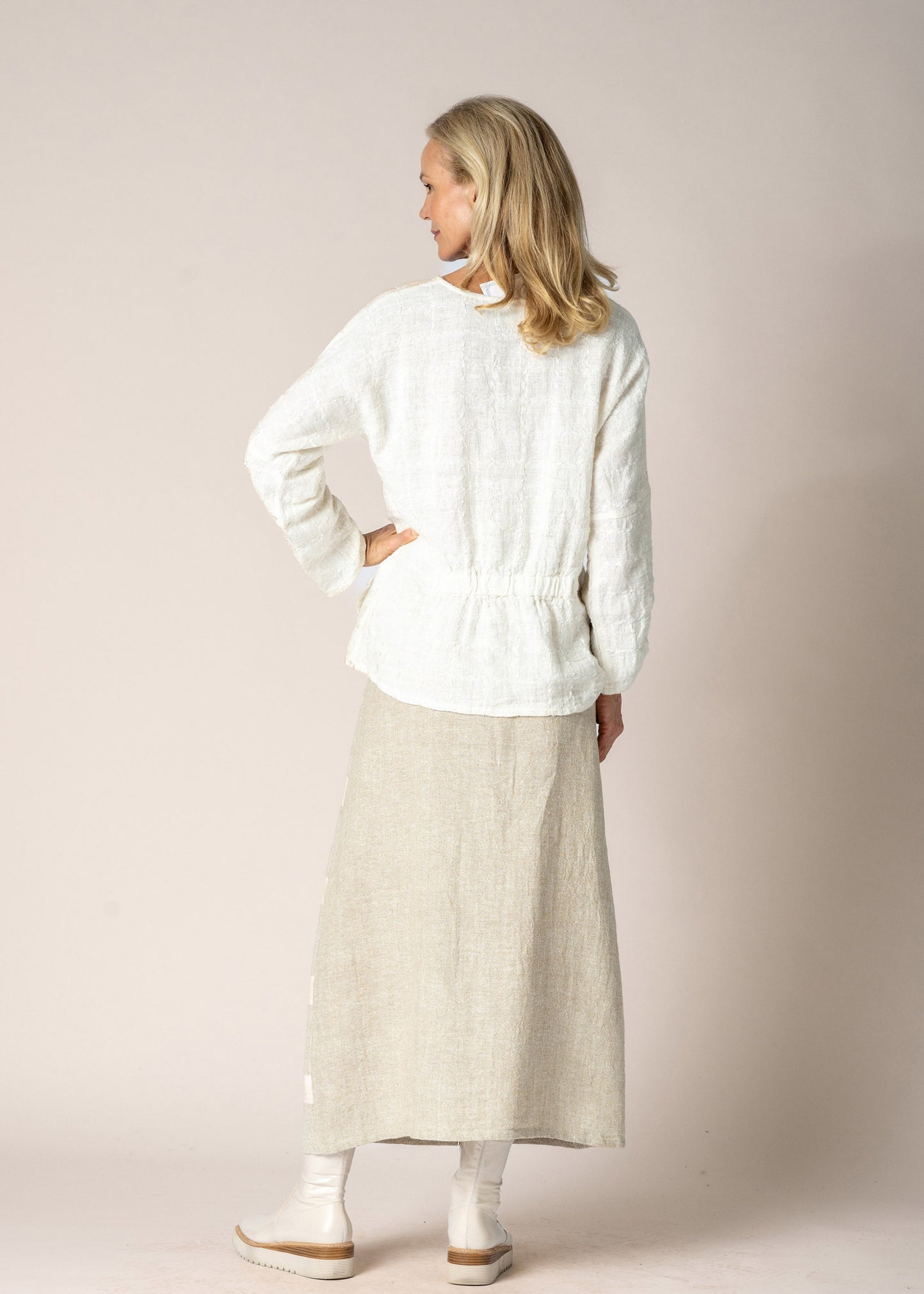 Verity Linen Skirt in Latte