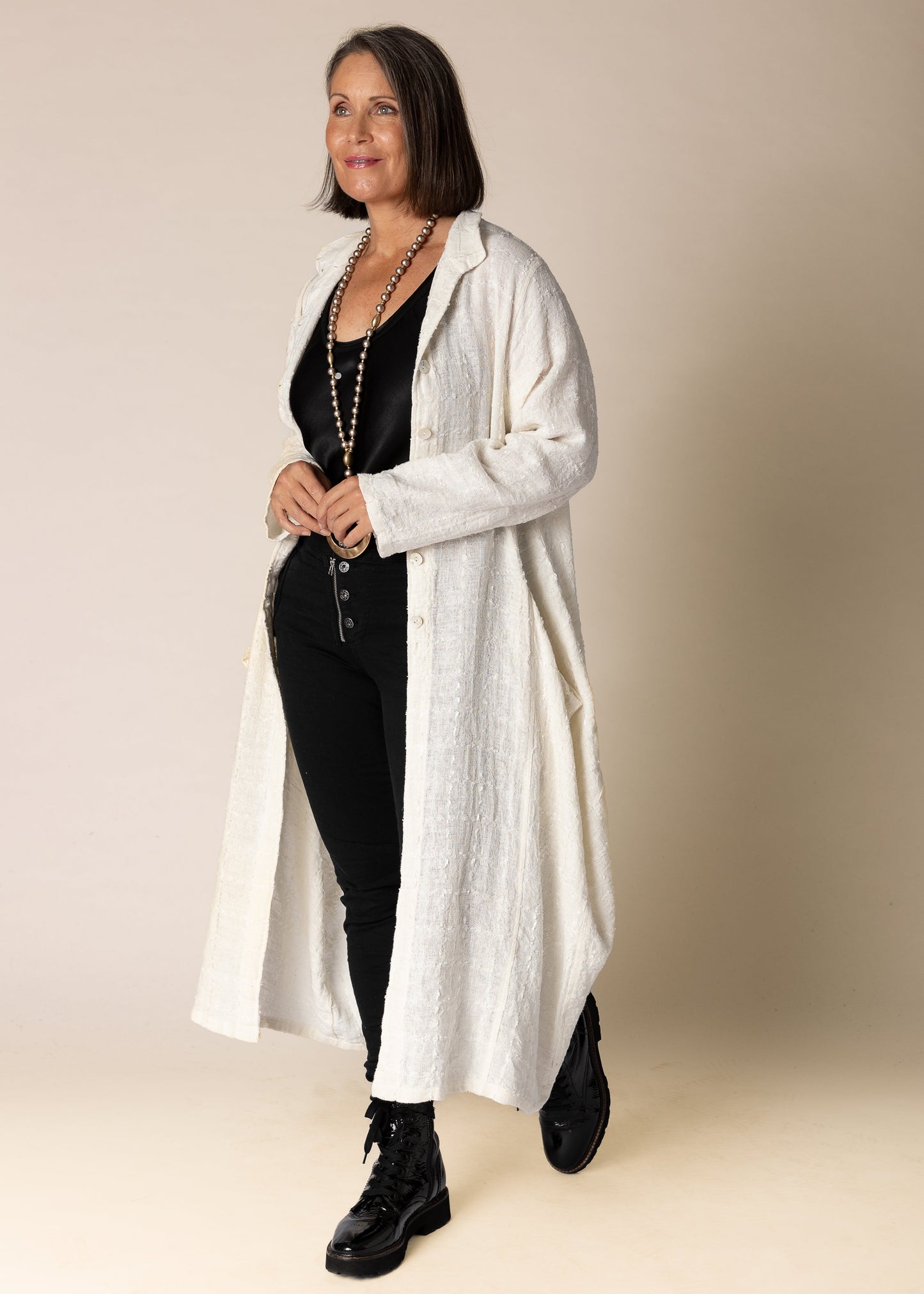 Mirella Linen Jacket in Cream
