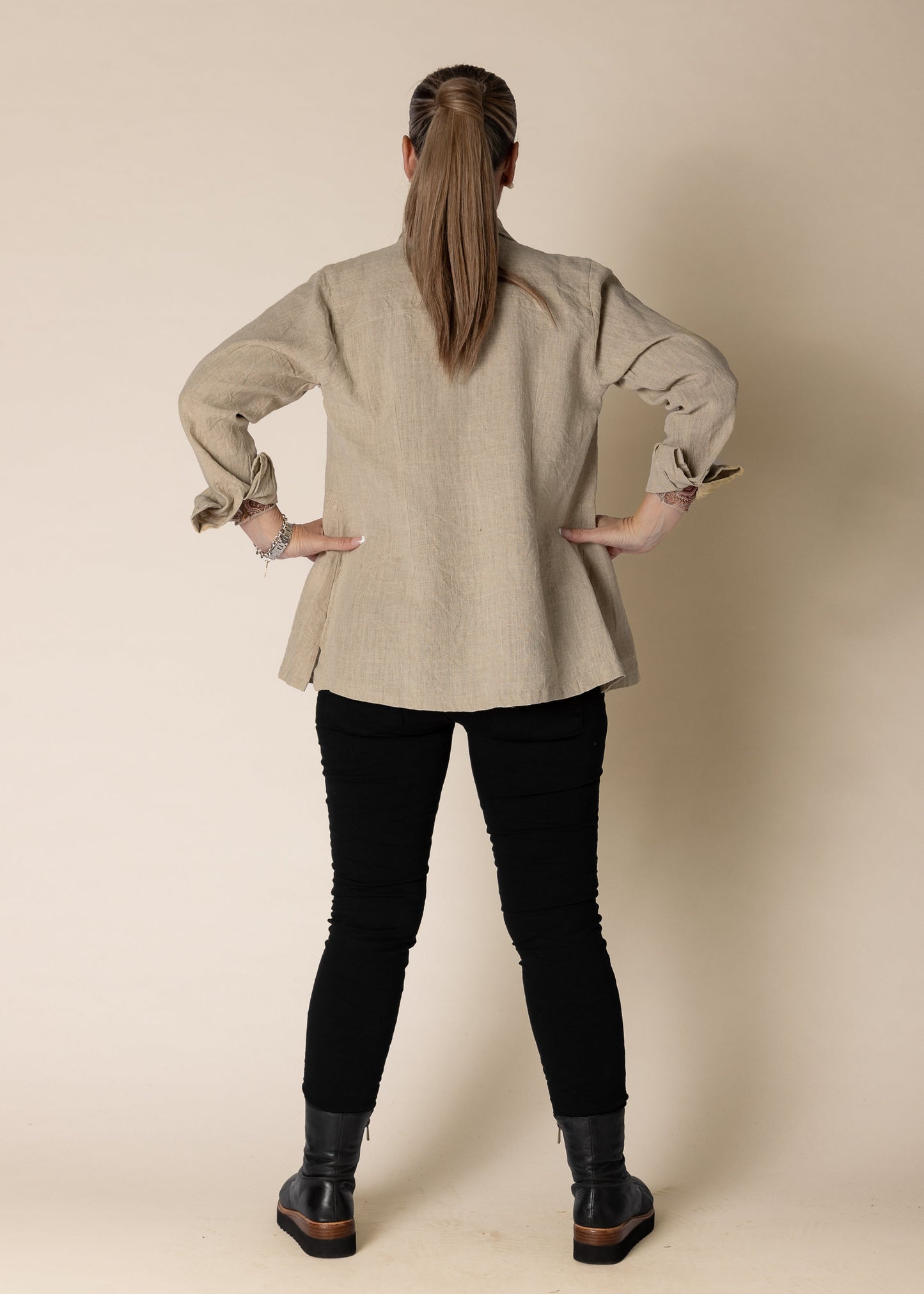Lilou Linen Top in Latte