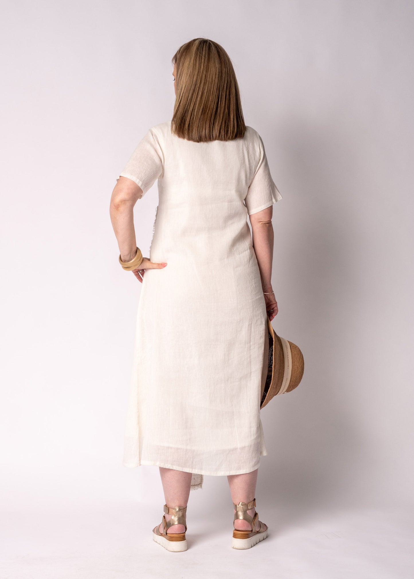 Sophia Linen Dress in Cream