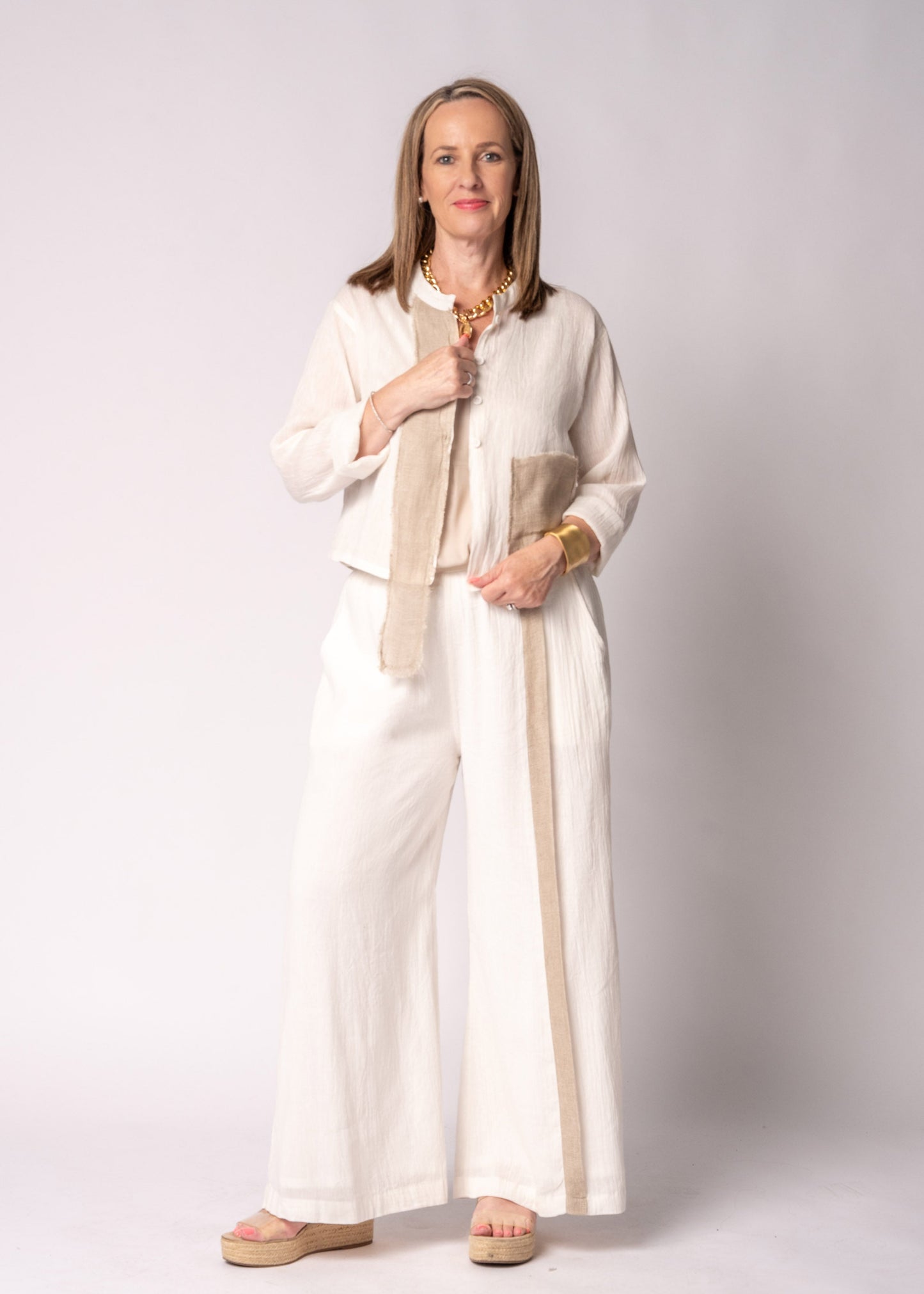 Nova Cotton  Pants in Cream
