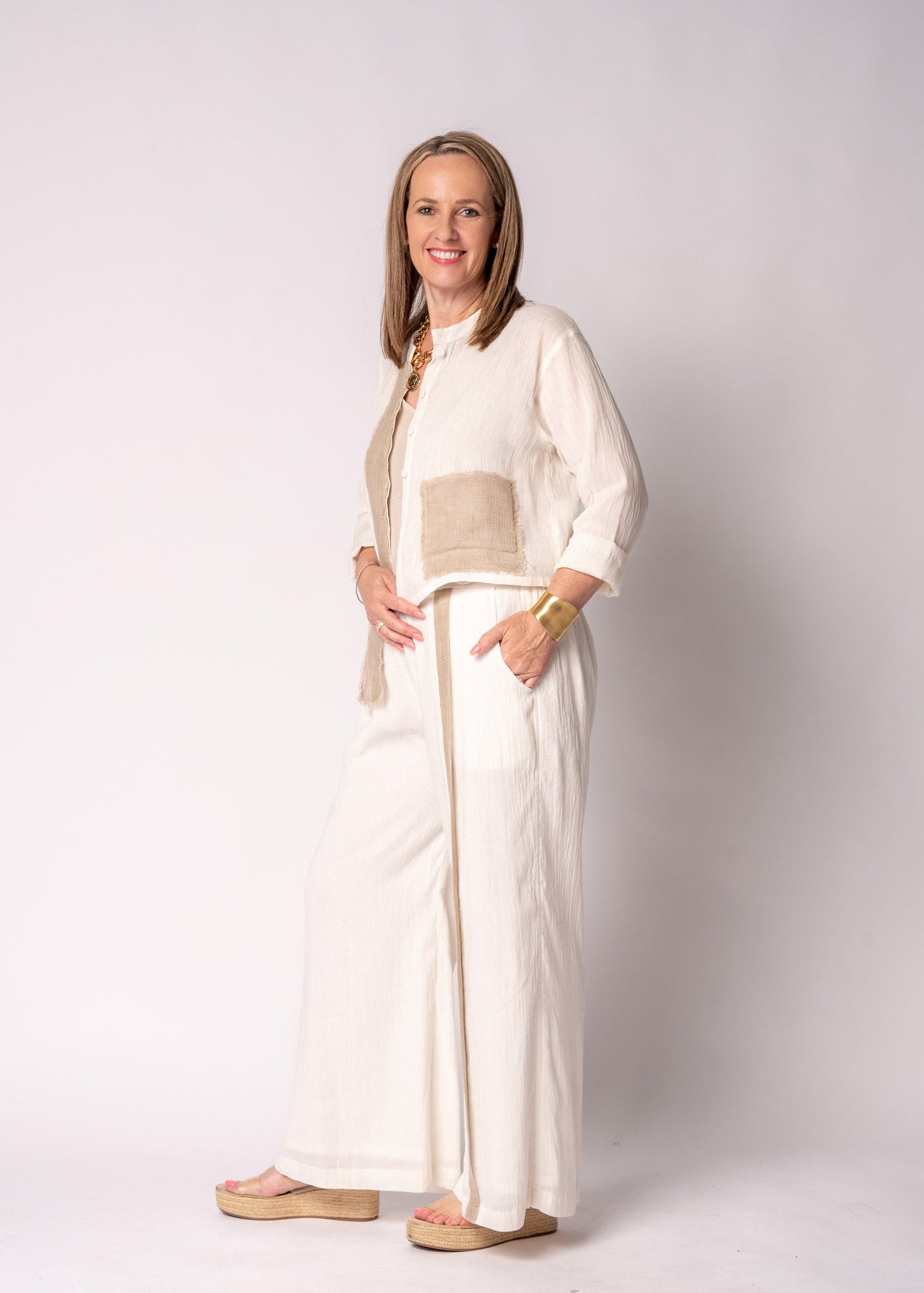 Nova Cotton  Pants in Cream
