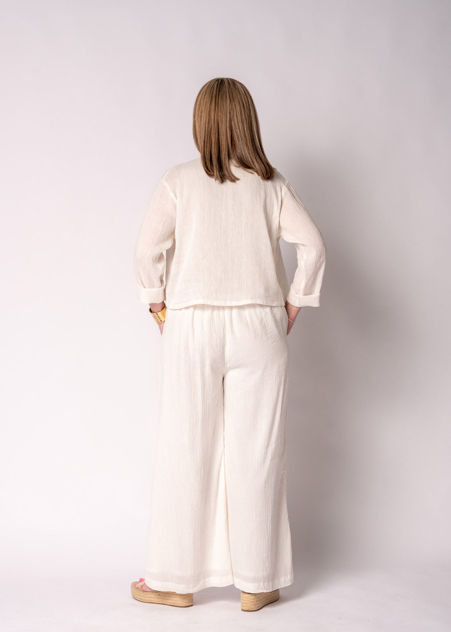 Emery Linen Top in Cream