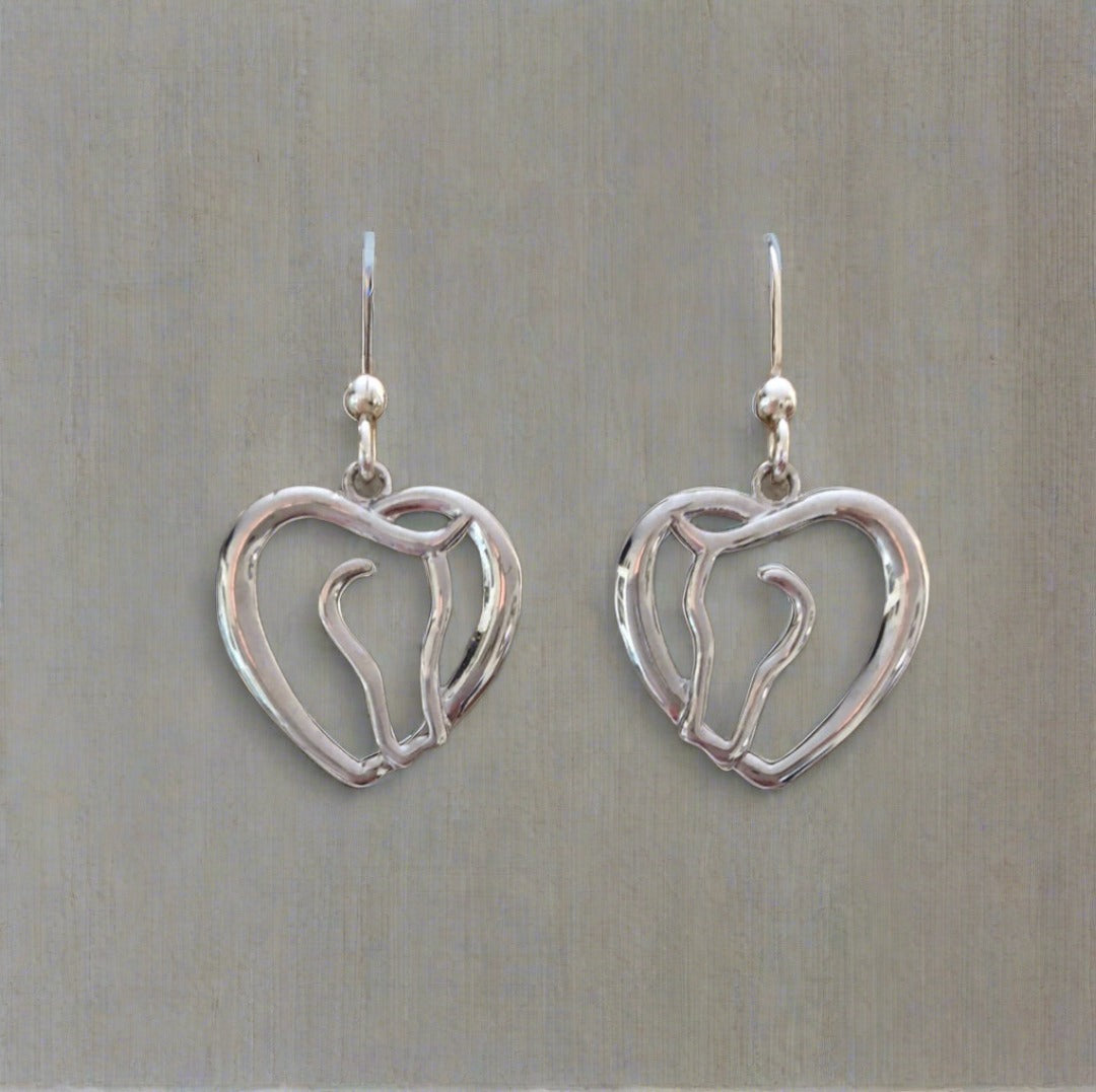 Horse Head Heart Earrings - Cheeky Goddess