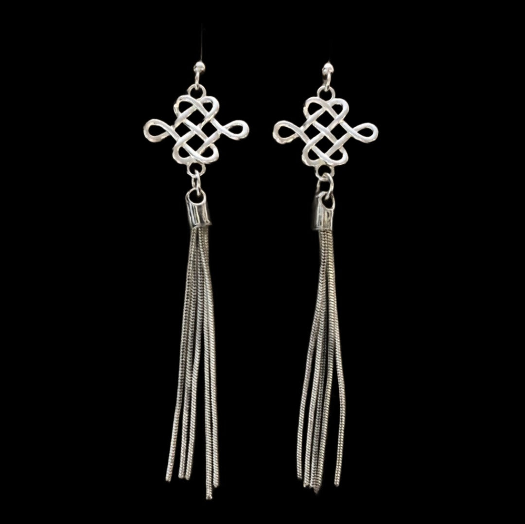 Drop Earrings with Chain Tassles - Cheeky Goddess