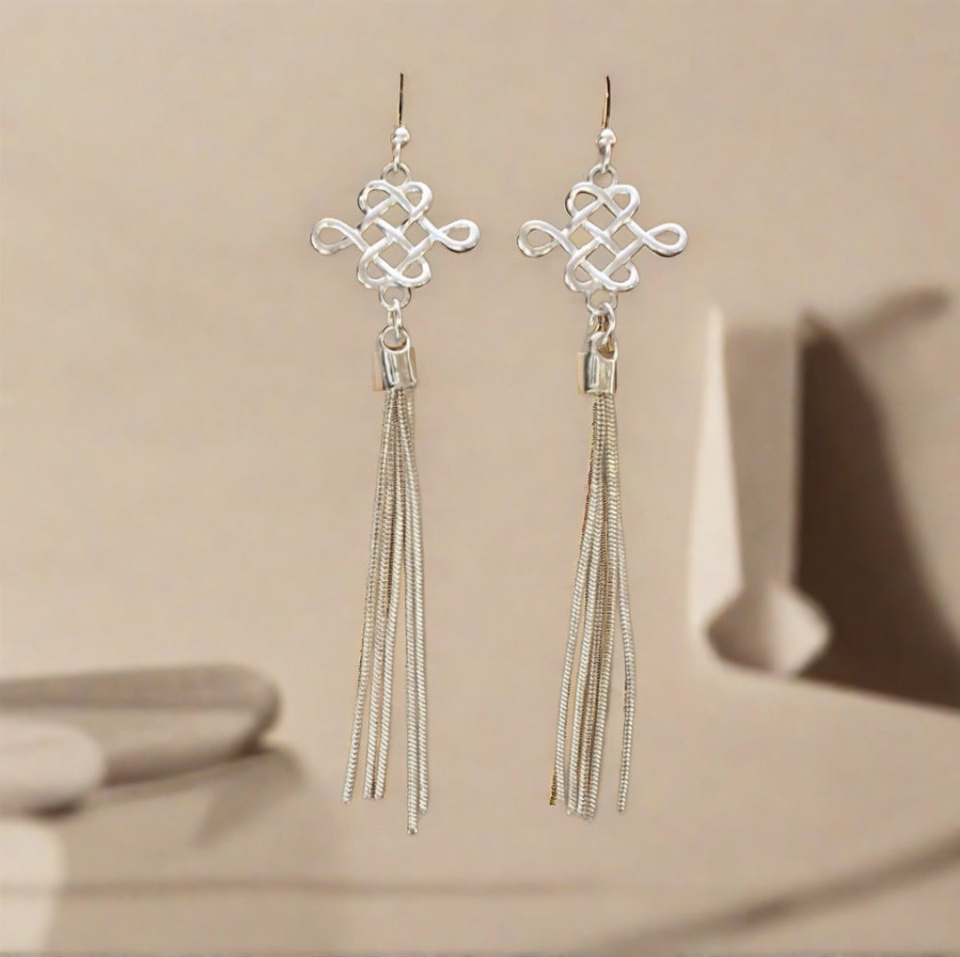 Drop Earrings with Chain Tassles - Cheeky Goddess