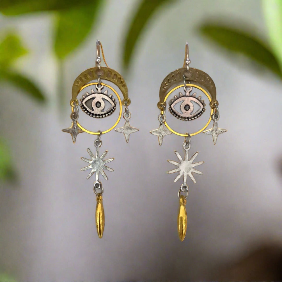 Star and Eye Drop Earrings - Cheeky Goddess