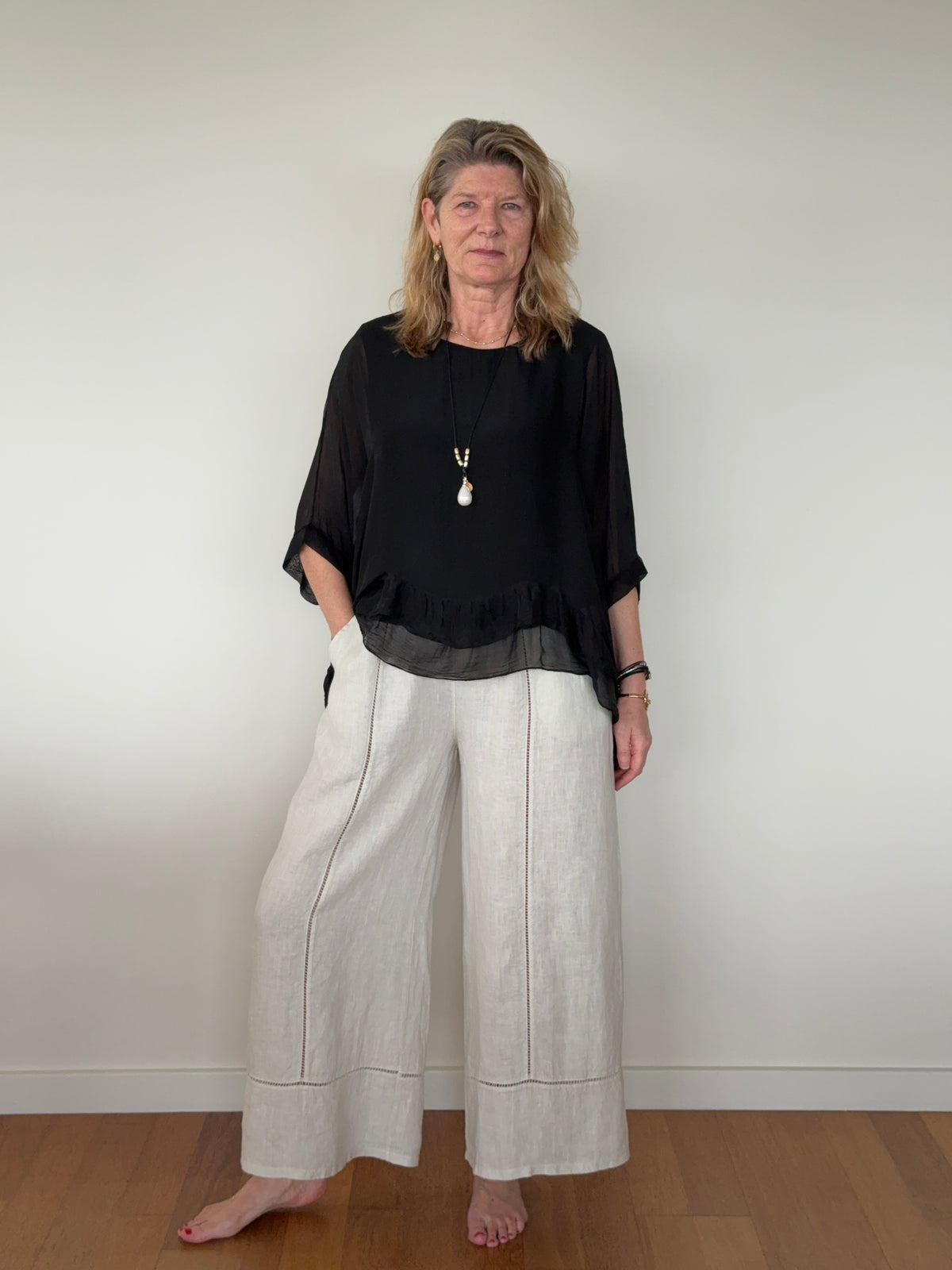 Amelina Silk Top in Onyx