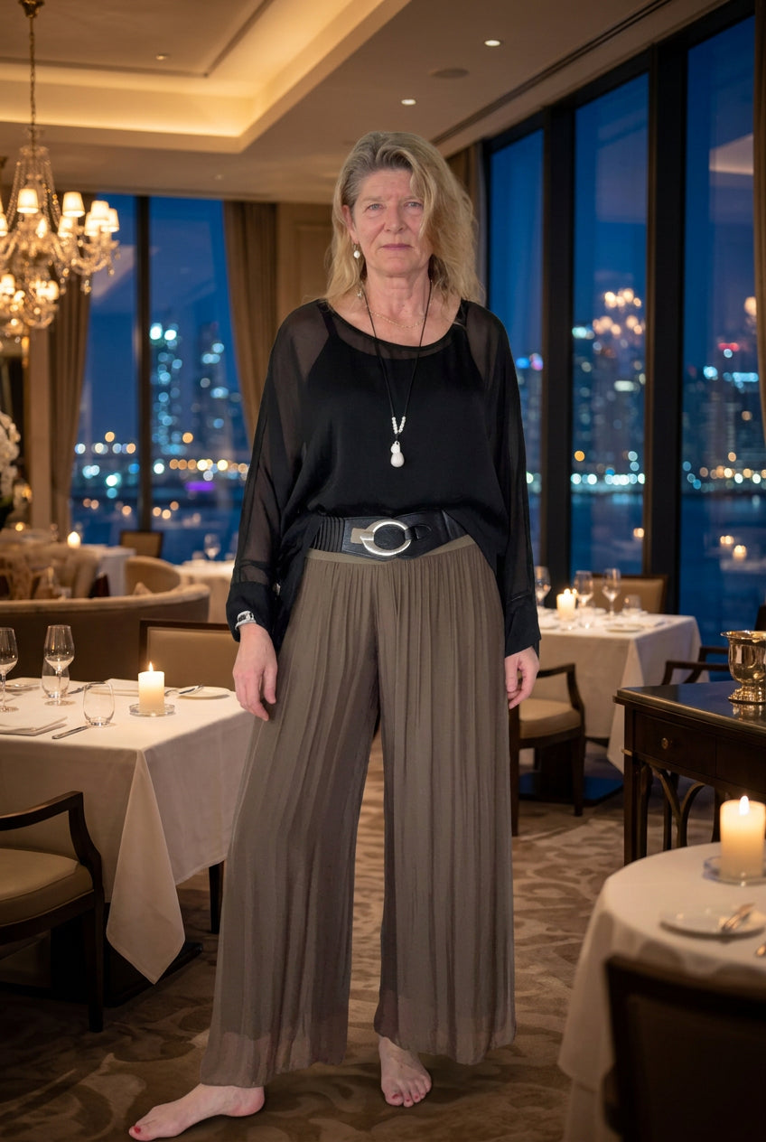 Maribella Silk Top in Onyx