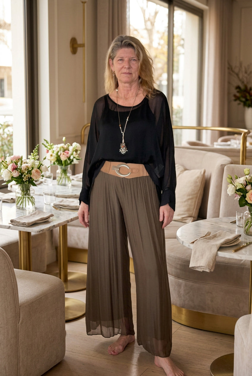 Maribella Silk Top in Onyx