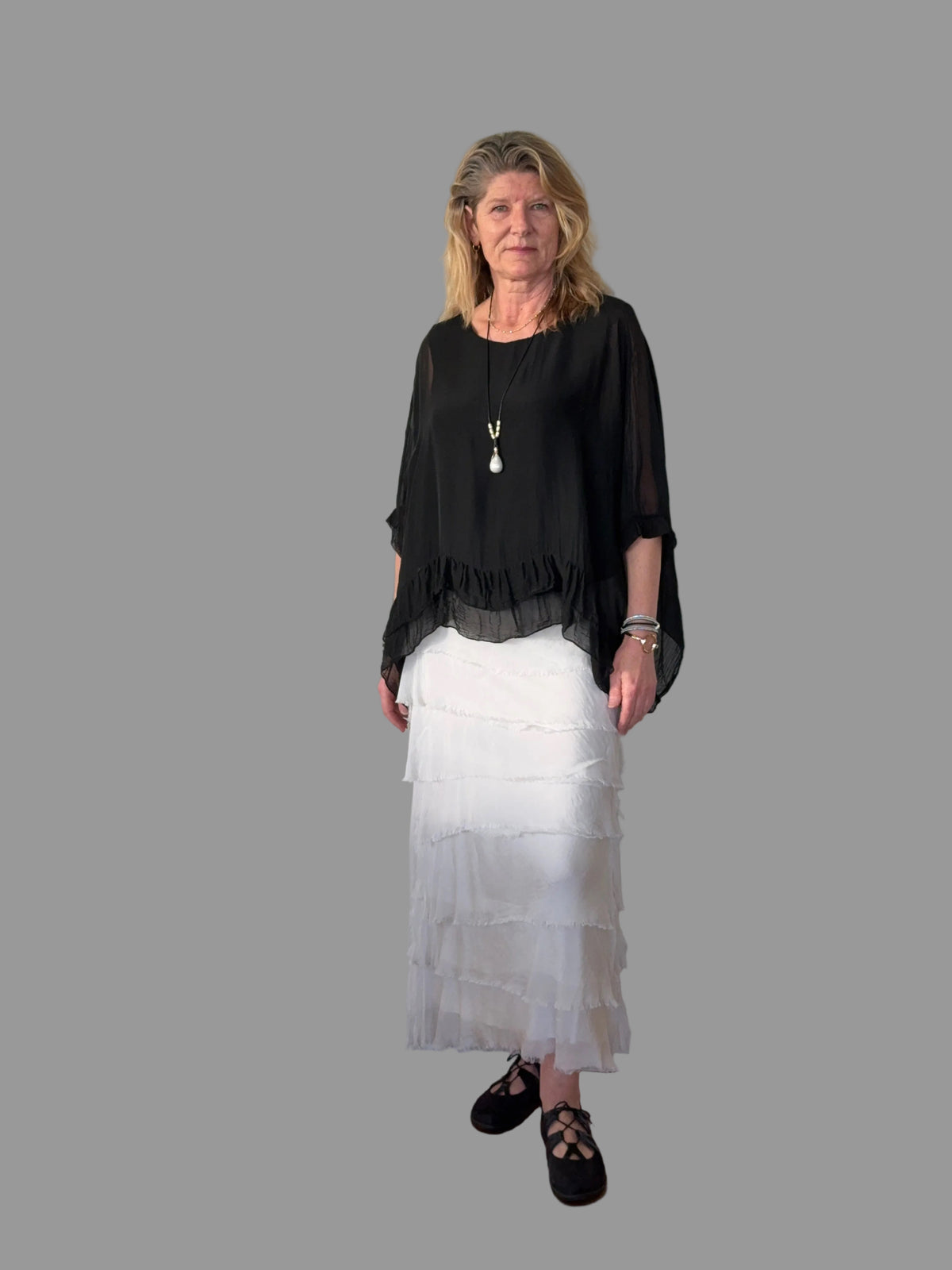 Fifi Silk Skirt in Latte