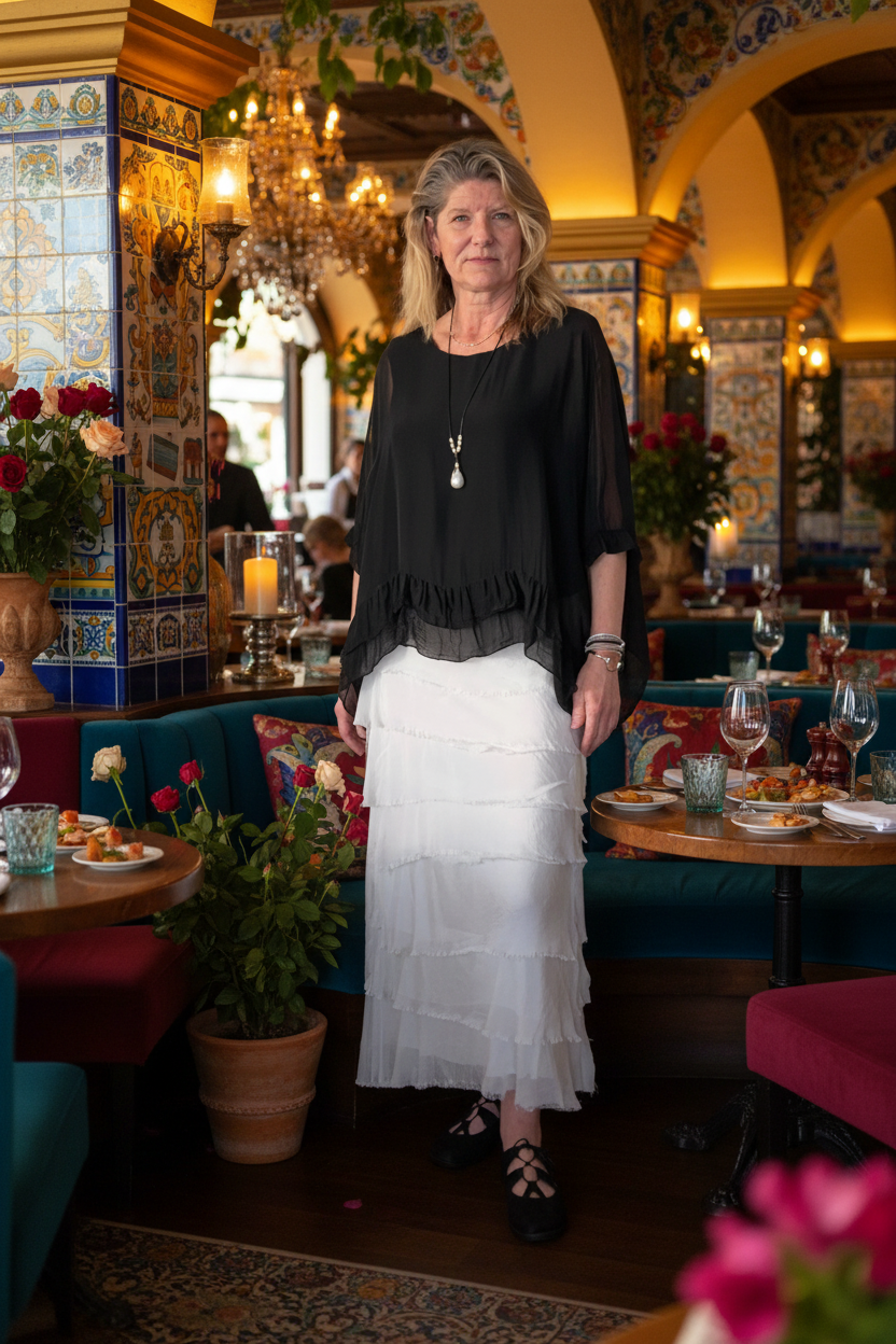 Fifi Silk Skirt in Latte