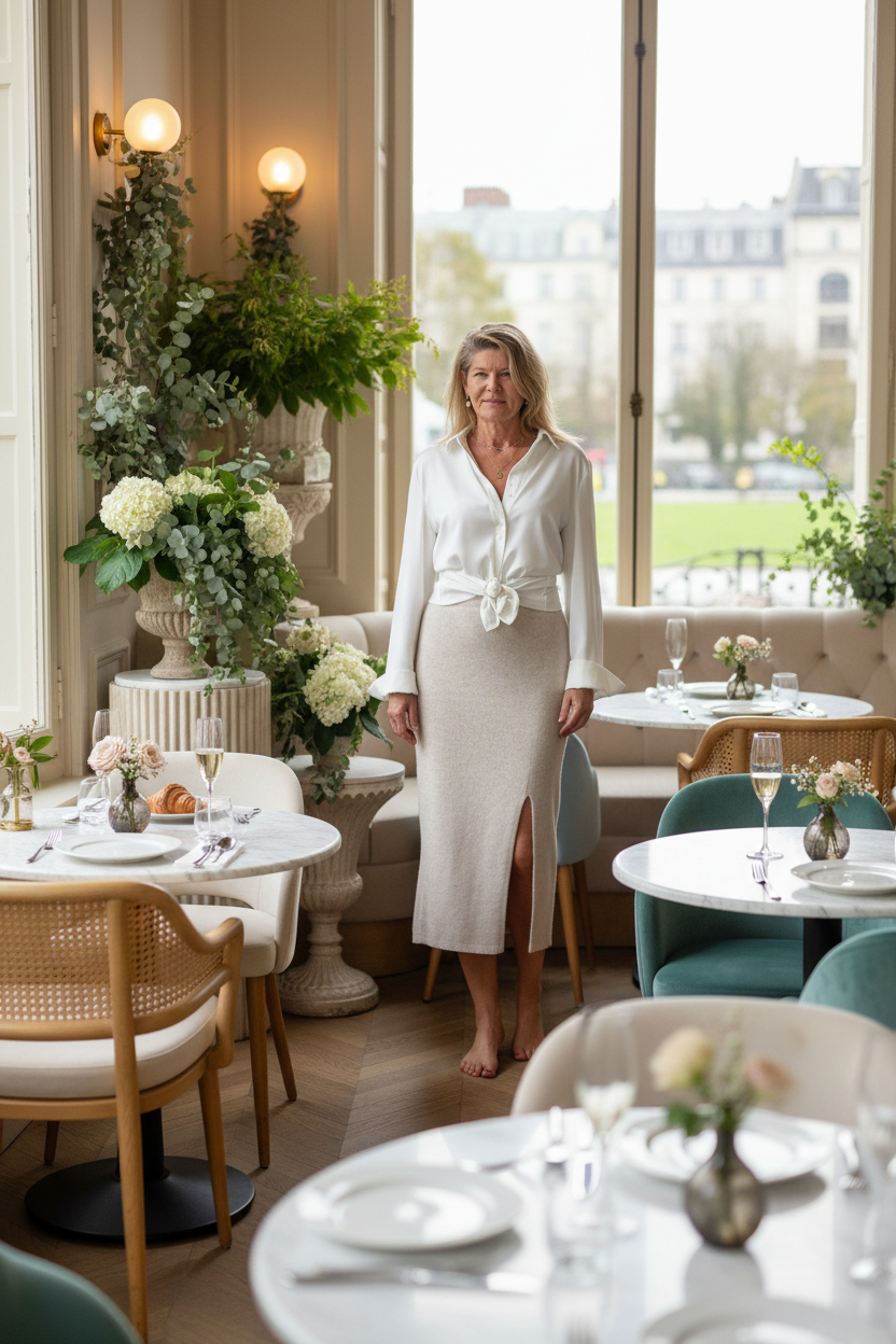 The Skirt That Means Business - Soft Knit Midi with Front Split