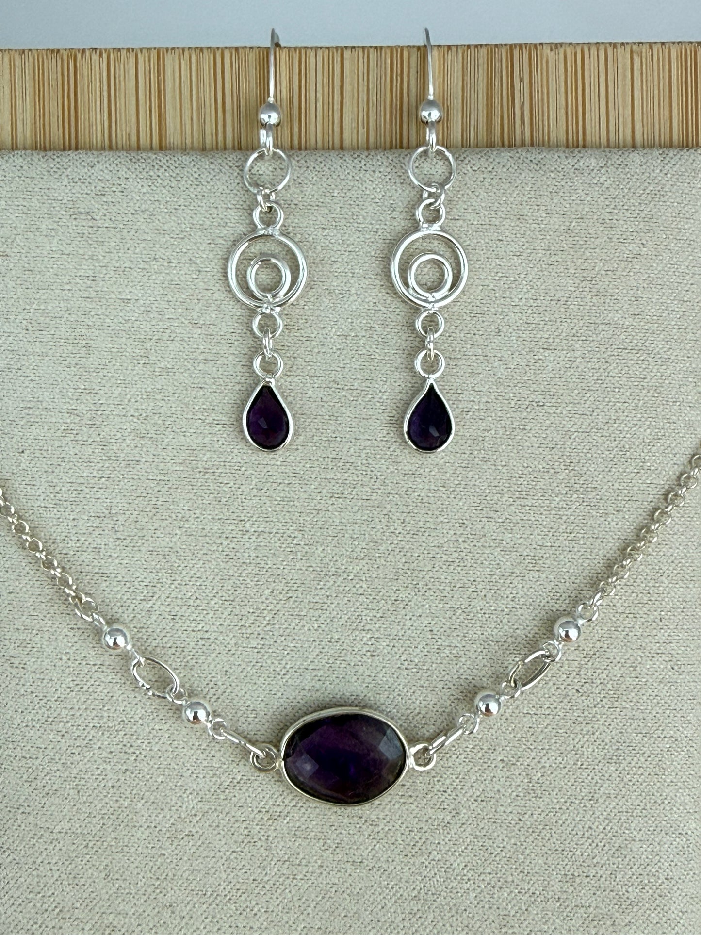Amethyst Earrings - Sterling Silver