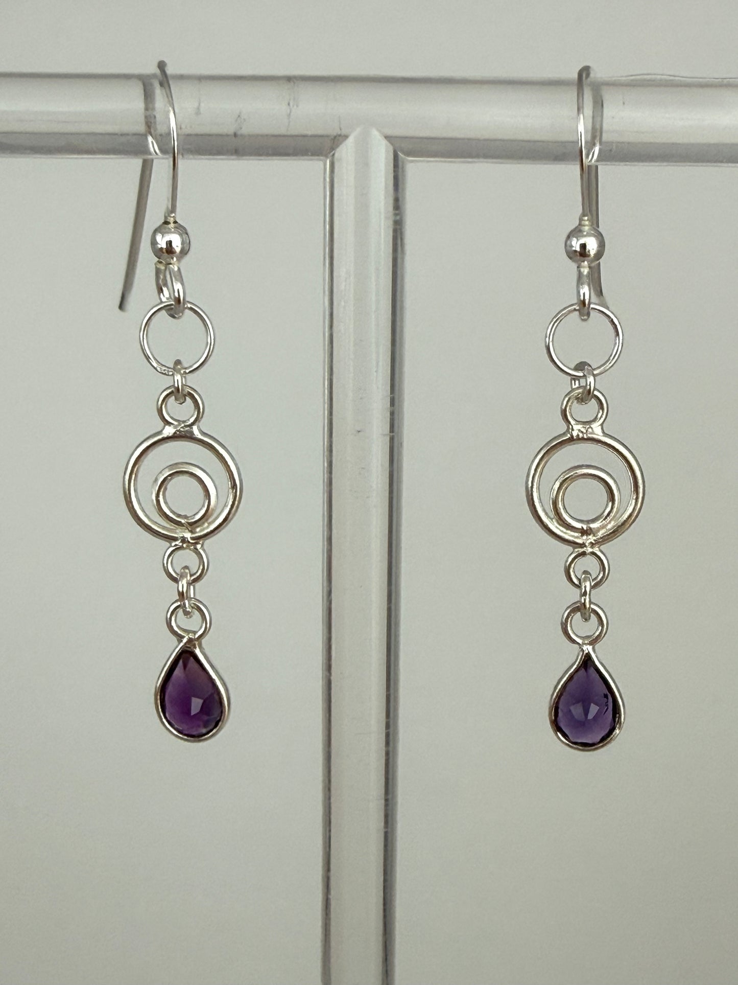 Amethyst Earrings - Sterling Silver