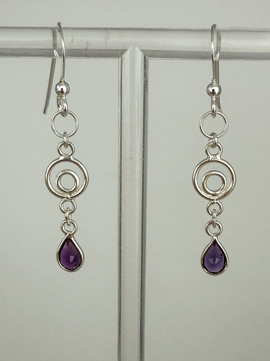 Amethyst Earrings - Sterling Silver