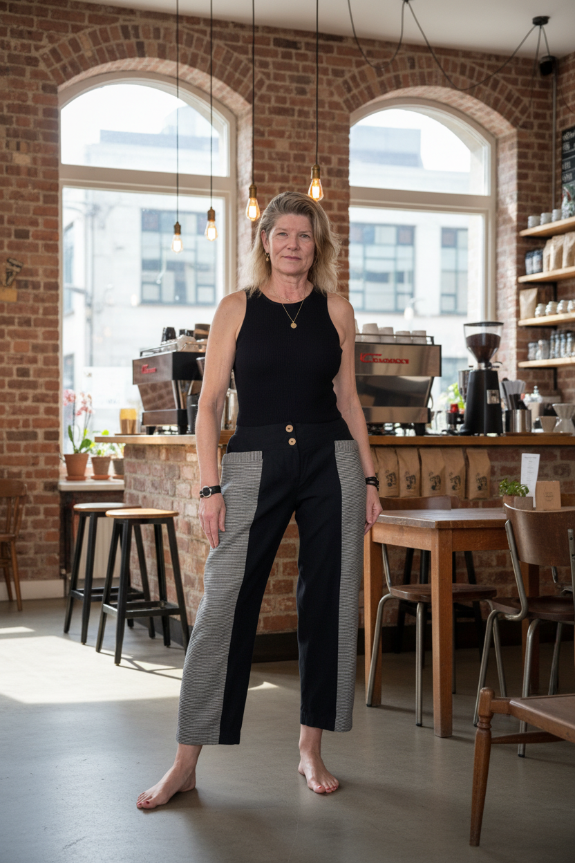 Carey Linen Blend Pant in Onyx