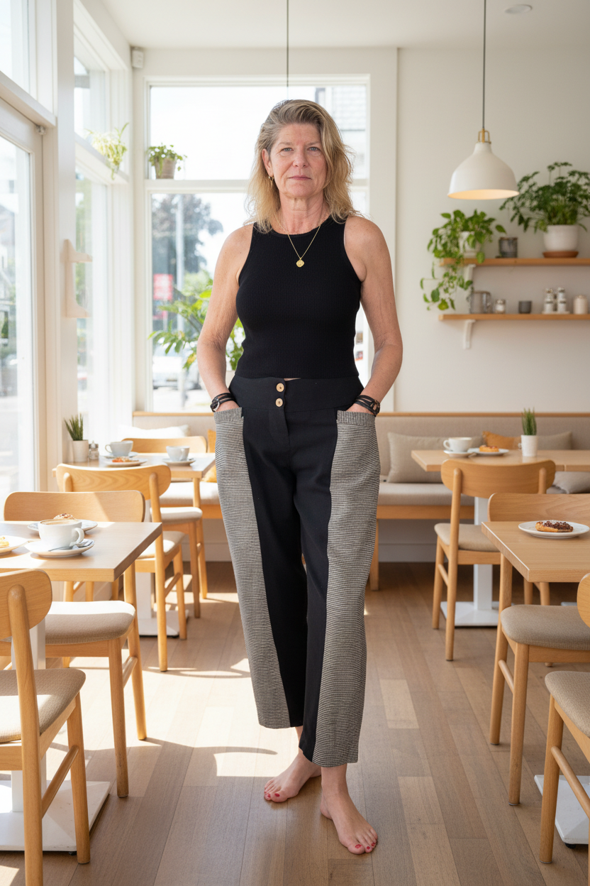 Carey Linen Blend Pant in Onyx
