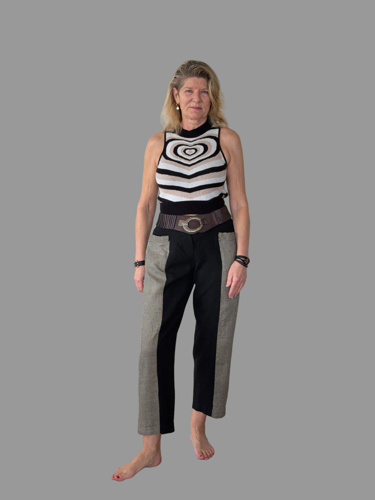 Carey Linen Blend Pant in Onyx