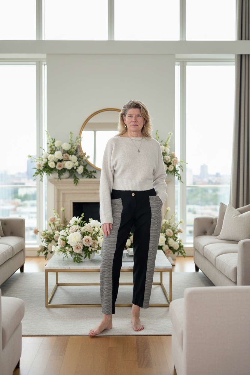 Carey Linen Blend Pant in Onyx