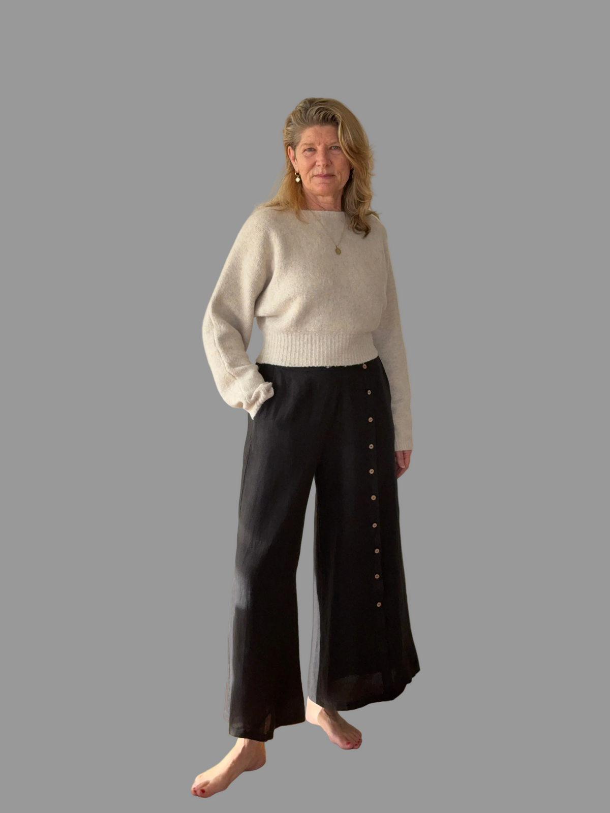 Clair Linen Pants in Onyx