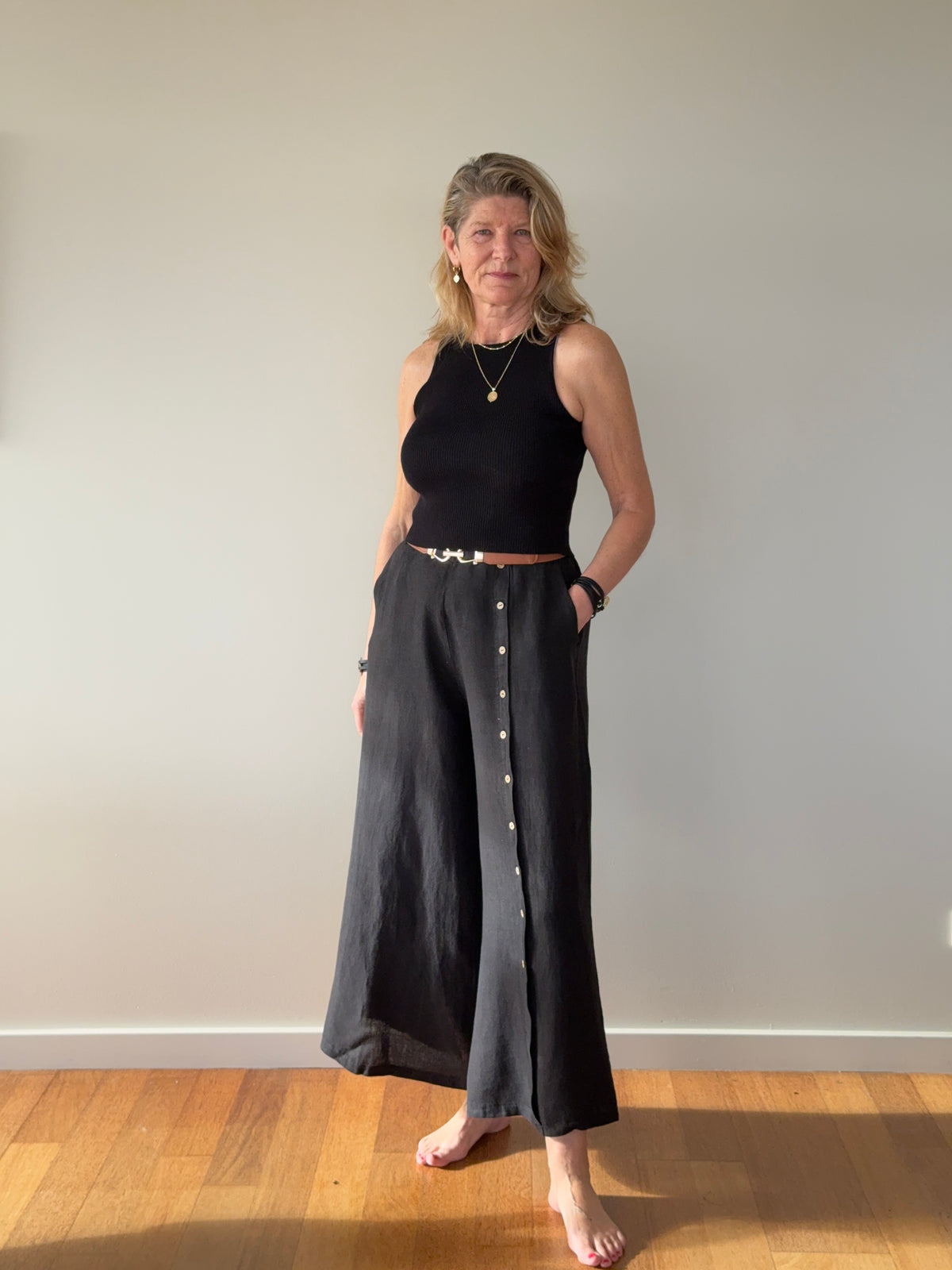 Black Ribbed Knit Tank Top for Women - Sleeveless Fitted Top - LAST ONES