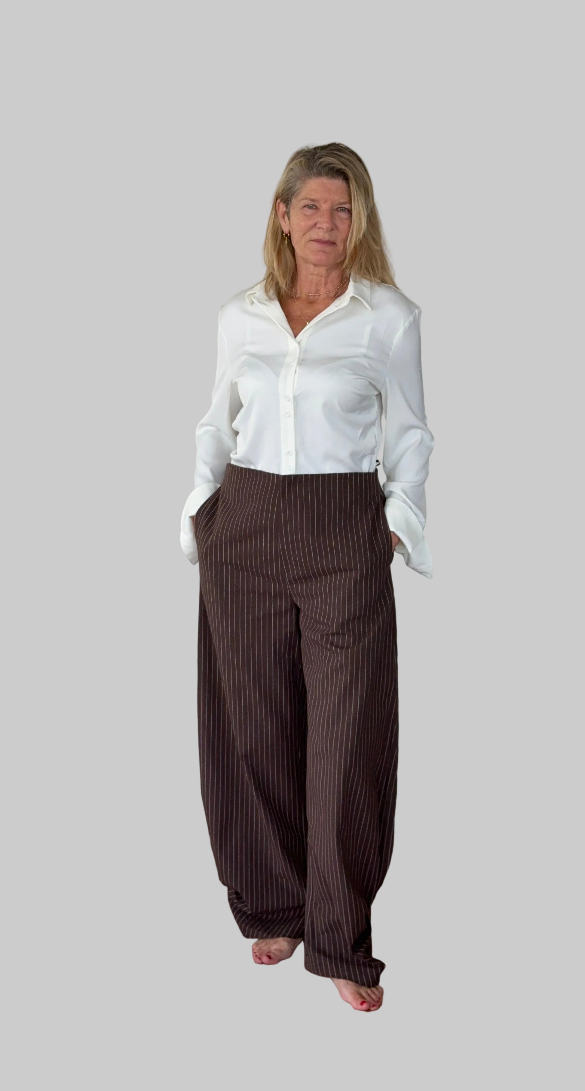 White long sleeve shirt women Australia - doesn't show sweat. Flare cuff, cinched waist. Tested in real life. Cheeky Goddess.