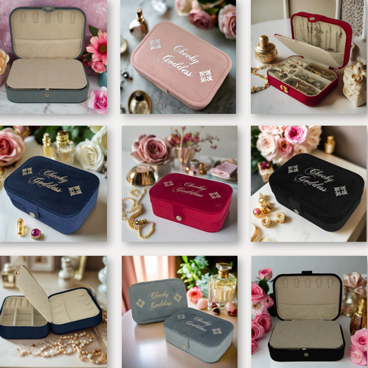 5X Custom Name Velvet Jewellery Box